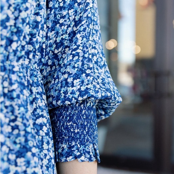 Rails Eliza Mini Dress Blue Floral Chrysanthemum Button New Size Small - Picture 2 of 11